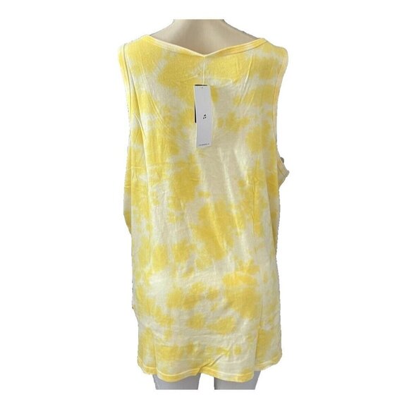 Vinyl Icons Plus 5 Beatles Strawberry Fields Yellow Tie-Dye Graphic Tank Tee - Picture 4 of 5